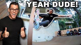 Skating Steve-O's New Backyard Ramp!