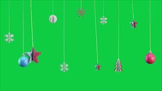 Christmas Decorations Dropping / Swinging | Green Screen & Luma Matte