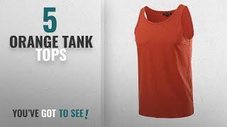 Top 10 Orange Tank Tops [Winter 2018 ]: HETHCODE Men's Classic Basic Athletic Jersey Tank Top