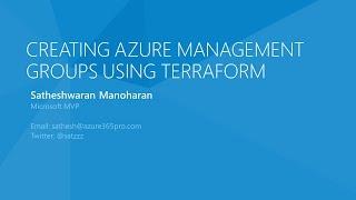 Creating Azure Management Groups using Terraform