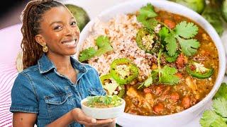 Spicy Vegan Green JACKFRUIT Chili | YOU WON'T BELIEVE IT'S NOT CHICKEN!