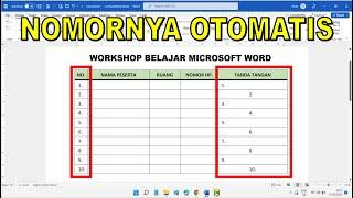 Cara Membuat Nomor Otomatis di Tabel Microsoft Word