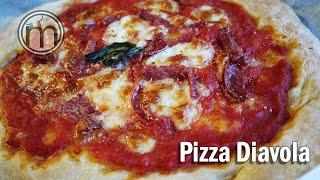 Pizza Diavola | Easy Homemade Italian Pizza | No knead dough