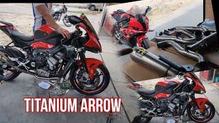 BMW s1000rr modification | Full system titanium arrow exhaust in s1000rr |