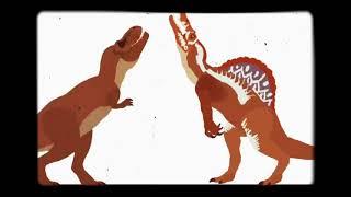 T-rex vs spinosaurus draw cartoons 2#short