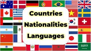 Countries, Nationalities & Languages in English | English Vocabulary