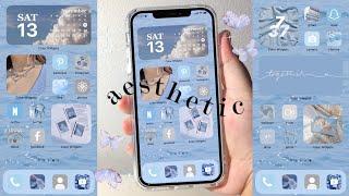 how to customize your iphone  (aesthetic blue theme) ios15  | aesthetic phone