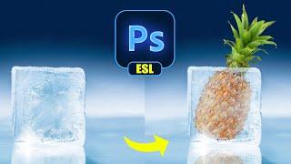 Insert Fruit into the Ice Cube | photoshop tutorial / free curse