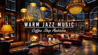 Warm Piano Jazz Instrumental Music at Night Coffee Shop Ambience for Relaxing, Sleeping, Working