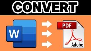 How To Convert Microsoft Word Document To PDF File (Quick Tutorial)