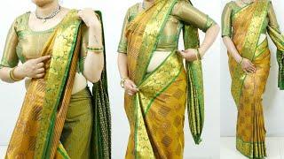 How to Drape Heavy Cotton Saree For Wedding & Parties || Cotton Saree Draping With Perfect Pleats