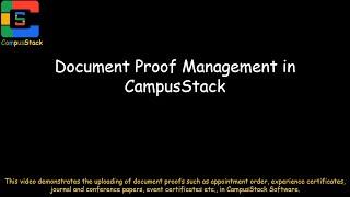 Document Proof Upload in CampusStack