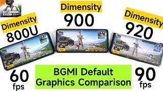 Dimensity 800U vs Dimensity 900 vs Dimensity 920 BGMI Default Graphics Settings Comparison#bgmi