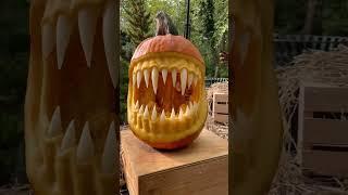 Insane Pumpkin Carving with potato teeth! #pumpkin #art