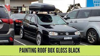 Time to refresh the paint on the roof box storage, painting it gloss black