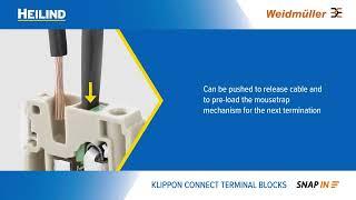 Weidmuller Klippon® Terminal Blocks with SNAP IN® Technology | Heilind Electronics