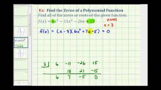 Ex 2:  Find the Zeros of a Polynomial Function - Real Rational Zeros