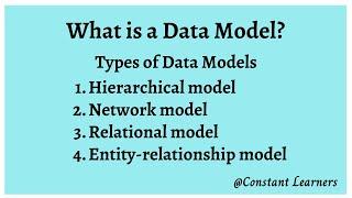 3. What is a data model? Hierarchical | Network | Relational | Entity-relationship model