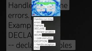 What keyword is used to handle exceptions in PL/SQL? #database #quiz
