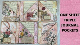 CRAFT WITH ME ~ ONE SHEET OF PAPER TRIPLE POCKETS #roxysweeklychallenge