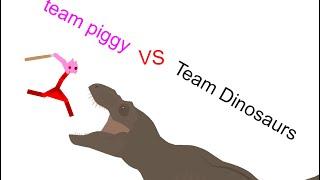 Team Piggy Vs Team Dinosaurs