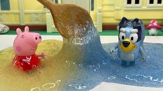 Peppa Pig and Bluey Make Slime 