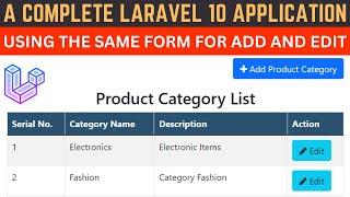 Laravel 10 Create and Update Form | Use the same form for Create and Update using MySQL database