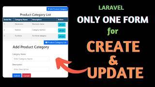 Laravel 10 Create and Update Form | Use the same form for Create and Update using MySQL database