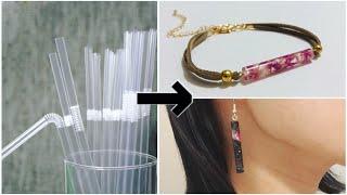 DIY Epoxy Resin Jewelry Ideas using Plastic Straw as a Mold | Resin Craft Hack You Should Try