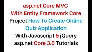 MVC ASP.NET CORE Online Internet Exam Quiz Application Visual Studio2019