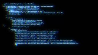 4к Relaxing Coding Screensaver Encrypted Programming Code blue glitch Video Loop no sound, no music