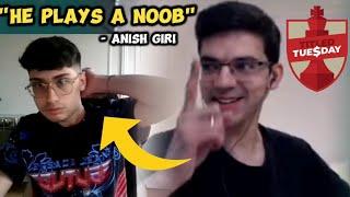 Alireza Firouzja Plays a NOOB Anish Giri in Early Titled Tuesday | Anish Pretending to be a Noob