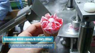 USED ROTARY ICE CREAM CONES FILLING MACHINE FROM TEKNOICE