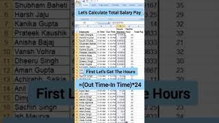Let's Calculate Salary Pay  Hours kaise nikale in excel