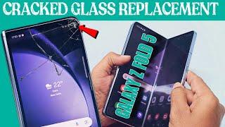 Samsung Galaxy Z Fold 5 Front Display's Cracked Glass Replacement || QASWA TELECOM