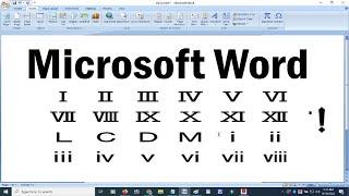 Ms Word Me Roman Number Kaise Likhe ?  How To Write Roman Numbers In Ms Word