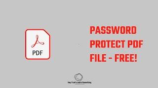 How to PASSWORD protect PDF files?