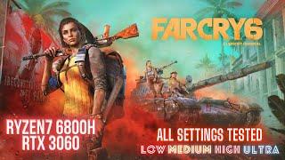 Far Cry 6 Graphics Settings | RTX 3060 Laptop + Ryzen 7 6800H | 1080p All Settings Tested