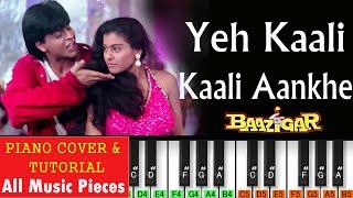 Ye Kaali Kaali Aankhe Piano Tutorial | Baazigar  (1993) | Hindi Piano Notation