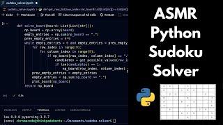 ASMR Coding: Sudoku Solver with Python | keyboard typing | soft-spoken