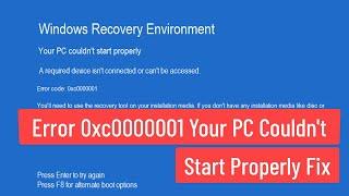 Error 0xc0000001 Your PC Couldn't Start Properly Fix In Windows 11/10/8/7