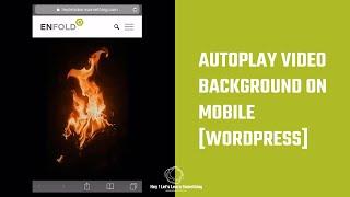 How to add autoplay a video Background on Mobile? WordPress | Enfold theme | 2022