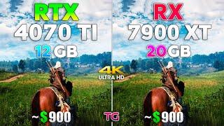 RTX 4070 Ti vs RX 7900 XT - Test in 8 Games l 4K Ray Tracing