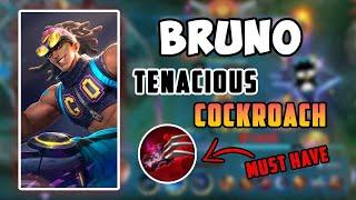 SURVIVES BETTER THAN TANKS? BRUNO GAMEPLAY 2023 MOBILE LEGENDS