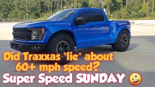 Super Speed SUNDAY  - Traxxas Raptor R w/High Speed Pinion Gear(19t) 3s Run. Did it hit 60+mph???