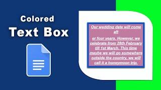 How to make a colored text box in google docs