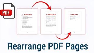 How to rearrange PDF pages | To reorder and organize pages in PDF