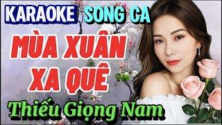 Mùa Xuân Xa Quê Karaoke Song Ca Thiếu Giọng Nam - Phương Thy