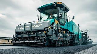 The most awesome paver machine in cutting-edge technology used in modern roadway construction