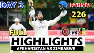 Full Highlights | Afghanistan Vs Zimbabwe | 2nd Test Match Day 3 Stumps 2024 | Zim Vs Afg